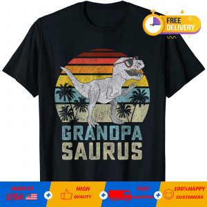 Grandpasaurus T Rex Dinosaur Grandpa Saurus Family Matching Premium T- Shirt