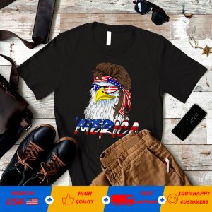 4th Of July Eagle Mullet American Flag merica T Shirt