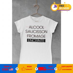 Alcool-Saucisson-Fromage Enceinte Camiseta T-Shirt