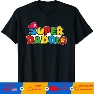 World Of Tees Super Daddio - Camiseta divertida de Mario Dad T-Shirt