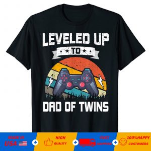 leveled up to grandpa funny video game father's day gamer T-shirt