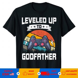 Leveled up to godfather 2021 promoted to godfather vintage T-shirt