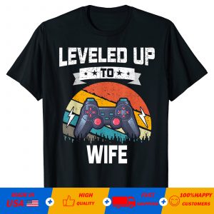 Camiseta con texto Leveling Up To Wife T-Shirt