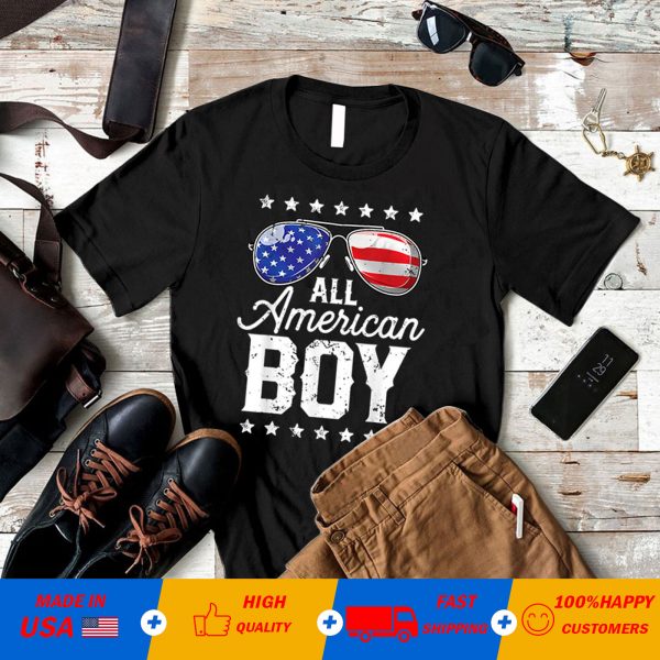 All American Boy 4th of July Boys Kids Sunglasses Family T-Shirt