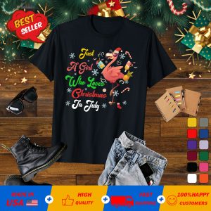 Just A Girl Who Loves Christmas In July Flamingo T-Shirt