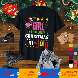 Just A Girl Who Loves Christmas In July Pink X mas T-Shirt