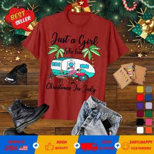 Camiseta para mujer 8MZZ Just A Girl Who Loves Christmas In Julio Camping Camper