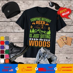 Funny camping beer word art T-Shirt