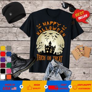 Black Happy Halloween Trick or Treat Pumpkin Witch Scary Men's T-Shirt
