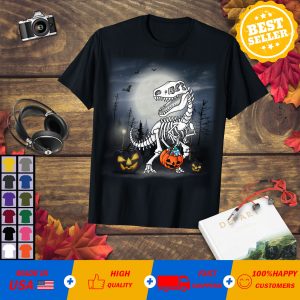Halloween Dinosaur T Rex Skeleton Scary Boys Kids Teens T-Shirt