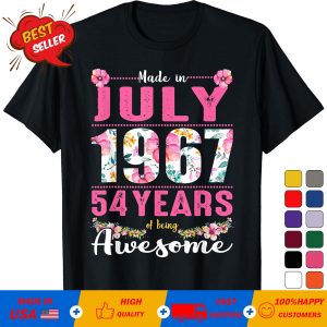 July Girls 54th Birthday Shirt 54 Years Old Made In 1967 T-Shirt