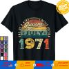 50th Birthday Decorations July 1971 Men Women 50 Years Old T-Shirt