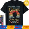64 Years Old Birthday Girls 64th Birthday Queen July 1957 T-Shirt