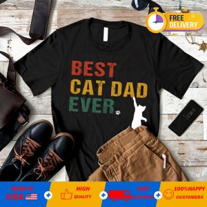 Best cat dad ever vintage retro shirt