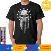 American Warrior Patriot T-SHIRT ~ USA Flag Skull Tee ~ Military Veteran T-shirt