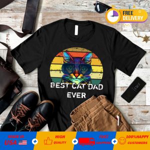 Mens Best Cat Dad Ever T-Shirt - Cat Dad
