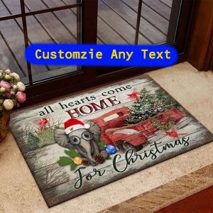 All Hearts Come Home For Christmas – Elephant Doormat
