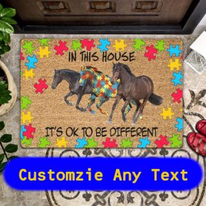 Autism Horse In This House It’s Ok To Be Different Doormat