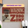 BBQ Warning BBQ Zone Doormat Welcome Home Mat, Indoor Outdoor Floor Rug, Housewarming Gift, House Decor