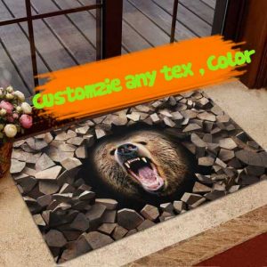 Bear 3D Doormat Welcome Floor Mat, Housewarming Doormats Gift Rug, New Home Decor Family Outdoor Indoor Decoration