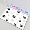 Black & White Dog Paw Prints Floor Memory Foam Rug Carpet Non-slip Door Bath Mat