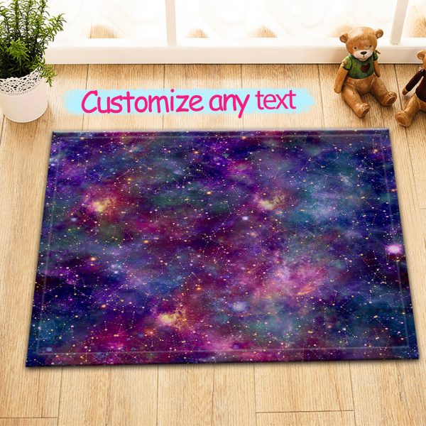 Color Universe Constellation Floor Memory Foam Carpet Rug Non-slip Door Bath Mat