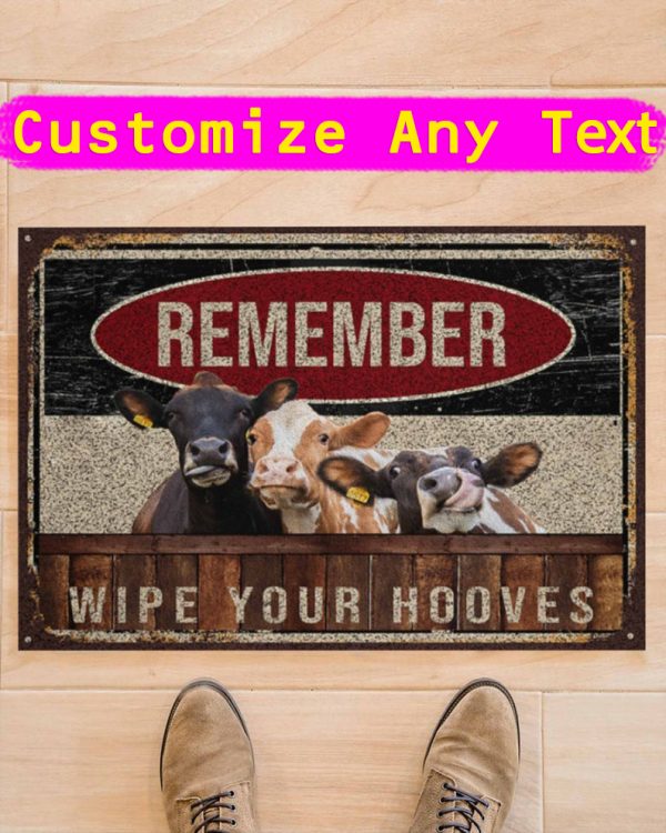 Cow Remember Wipe Your Hooves Doormat, Cow Doormat, Animal Doormat, Living Room Doormat, Doormat Indoor, Doormat Outdoor