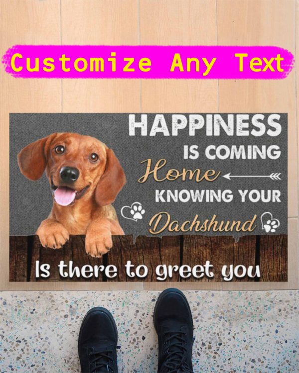 Dachshund Happiness Is Coming Home Doormat, Dog Doormat, Dachshund Doormat, Living Room Doormat, Doormat Indoor, Doormat Outdoor
