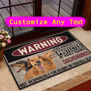 Dachshund Warning Doormat, Protected By Parrot Doormat, Doormat Indoor, Doormat Outdoor, Doormat Welcome, Doormat Animal