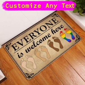 Everyone Is Welcome Here Doormat, Human Rights Doormat, Inspirational Doormat