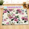 Floral with Pink Roses Non-skid Door Bath Mat Home Room Decor Rug Floor Carpet