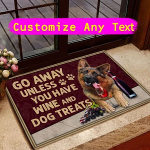 German Shepherd Doormat, Dog Welcome Doormat Ourdoor, Wine And Dog Treats Doormat, Funny Doormat, Dog Door Mat Rug Living Room, Closing Gift