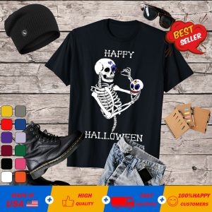 Halloween Skeleton Salting Candy Funny T-Shirt