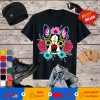 French Bulldog Mexican Sugar Skull Dog Flowers T-Shirt
