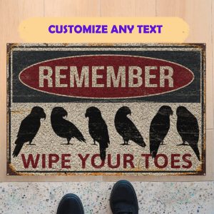 Parrots Remember Wipe Your Toes Doormat Welcome Home Mat, Indoor Outdoor Floor Rug, Housewarming Gift, House Decor
