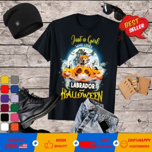 Just A Girl Who Loves Dachshund Dog and Halloween Pumpkin T-Shirt