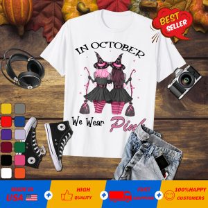 Halloween Pillow Witches In October We Wear Pink T-Shirt