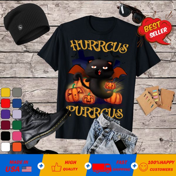 Black Cat hurrcus purrcus Halloween shirt