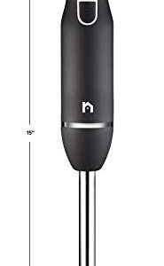 New House Kitchen Immersion Hand Blender 2 Speed Stick Mixer with Stainless Steel Shaft & Blade, 300 Watts Easily Food, Mixes Sauces, Purees Soups, Smoothies, and Dips, Black