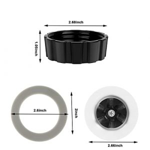 Replacement Parts Compatible with Hamilton Beach Blender Blades with Blade Gasket Blender Base Bottom Cap and 3 Rubber O Ring Sealing Ring Gasket