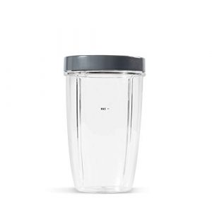 NutriBullet 24 Ounce Tall Cup with Standard Lip Ring, Clear/Gray