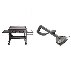 Blackstone 1825 36" Accessory Griddle with Side Shelf, 36 inch-4 Burner-W/New & Cuisinart CCB-500 Griddle Scraper