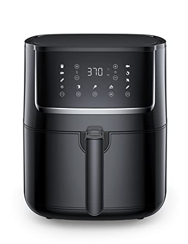 Air Fryer, Mothers Day Gifts Large 6 QT Air Fryers with 50 Recipes for Family, One Touch Setting with 11 Cooking Functions and Voice Reminder, Dishwasher Safe
