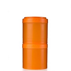 BlenderBottle ProStak Twist n' Lock Storage Jars Expansion 2-Pak with Pill Tray, Orange