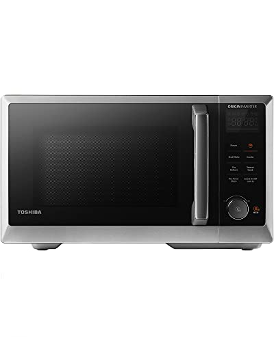 TOSHIBA 7-in-1 Countertop Microwave Oven with Air Fryer, Inverter Microwave Technology, Smart Sensor, Convection Bake, Broiler, Defroster, Eco-Mode, 1.0 cu. ft, 1000W, Black Stainless Steel