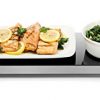 Chefman Long Electric Warming Plate Heating Element, Prep Food for Parties, Stainless Steel Frame & Tempered Glass Surface, Buffet at Home, for Trays & Dishes, Cool-Touch Handles, Black, 23.8" x 8.6"
