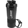VIGIND Protein Shaker Bottle,Sports Water Bottle,Leak Proof Shake Bottle For Protein Mixer- Non Slip 3 Layer Twist Off 3oz Cups with Pill Tray - Protein Powder 16 oz Shake Cup with Storage,Black