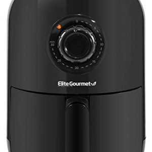 Elite Gourmet EAF1121 Personal 1.1 Qt. Compact Space Saving Electric Hot Air Fryer Oil-Less Healthy Cooker, Timer & Temperature Controls, PFOA/PTFE Free, 1000W