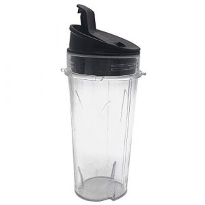 Two Pack 16-Ounce (16 oz.) Cup with Sip & Seal Lid Fit for Nutri Ninja blender series with BL660/BL663/BL663CO/BL665Q/BL771/BL773CO/BL780/BL780CO/BL810/BL820/BL830/QB3000/QB3000SSW/QB3004/QB3005