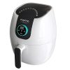 Momo Lifestyle Air Fryer 3.4 QT Ceramic Coated Teflon Free 12 Preset Functions with One Touch Digital Wheel 1500W Dehydrate Defrost and Reheat Functions Dishwasher Safe (White Truffle)